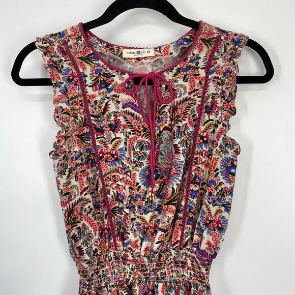 NATURAL LIFE Colorful Floral Mini Dress - Picture 3 of 12